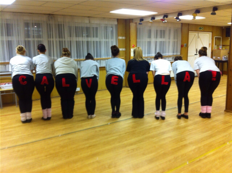 Calvella girls practising for their Can-can routine